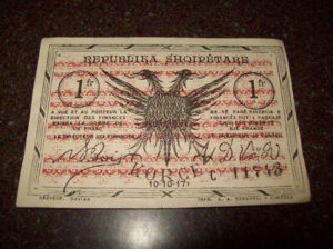 Kartëmonedha 1 frang emetim i vitit 1917