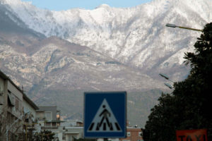 Mali i Dajtit mbi Tiranë i mbuluar nga dëbora më 6 Janar 2016. Foto: Malton Dibra/LSA