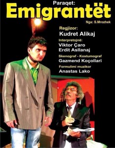 Posteri i shfaqjes teatrale. Foto zyrtare: Teatri Kombetar Eksperimental "Kujtim Spahivogli" 