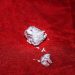 a piece of white powder sitting on top of a red cloth