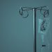 dextrose hanging on stainless steel IV stand