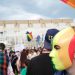 aktiviste lgbti marshojne per te drejtat e tyre gjate nje prej paradave te krenarise ne tirane. Foto nensi bogdani