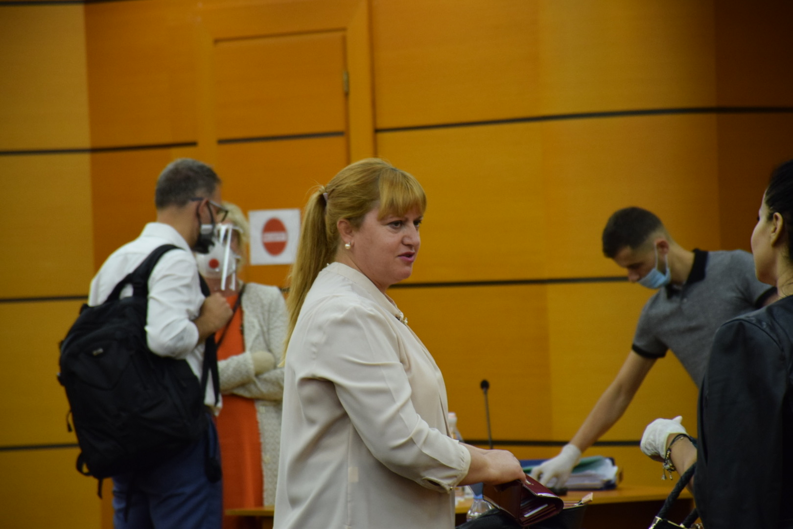 Gjyqtarja Alkelina Gazidede gjatë seancës së dytë dëgjimore në KPK. Foto: Vladimir Karaj