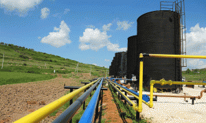 Infrastrukturë për nxjerrjen e naftës në fushën naftëmbajtëse të Patos-Marinzës. Foto kortezi: Bevis Fusha/Bankers