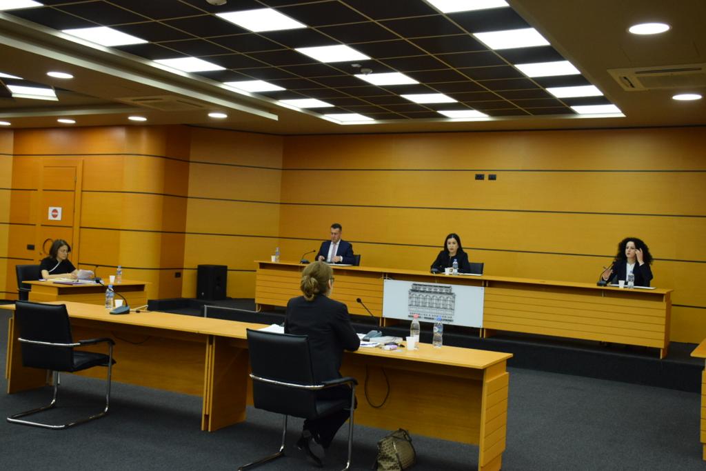 Gjyqtarja e Gjykatës Administrative të Apelit, Bernina Kondi në seancën dëgjimore në KPK. Foto: Edmond Hoxhaj. 