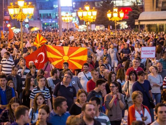 Maqedonasit në protestë. Foto arkive: Vanco Dzambaski