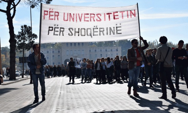 Protesta e sotme e Lëvizjes Për Universitetin. Foto: IVana Dervishi/BIRN