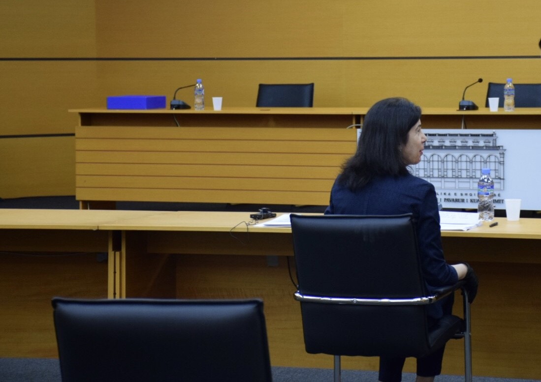 Gjyqtarja Elona Toro (Stavri) gjatë seancës së KPK. Foto: Vladimir Karaj. 