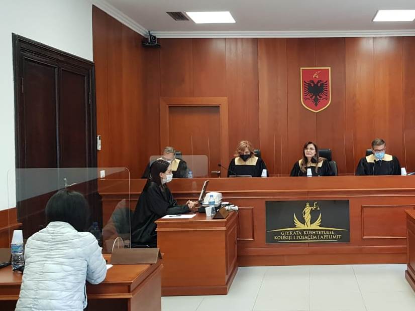 Ish-gjyqtarja e Tiranës, Eneida Civici në seancën dëgjimore të Kolegjit të Posaçëm të Apelimit. Foto: KPA 