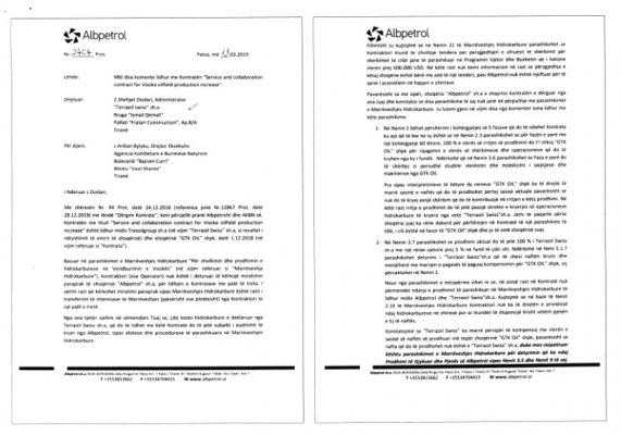 Investigimi/ Rust marrin nn kontroll naftn shqiptare n Visok Faksimile-letra-e-Dritan-Spahiu-571x400