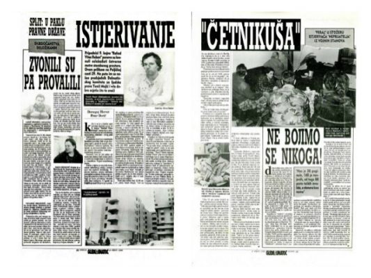 Vetëm gazeta Feral Tribune raportoi për dëbimet e Marinkoviçit dhe grave të tjera , me një titull sarkastik "Duke dëbuar 'Gratë Çetnike''. | Foto: kortezi e Tonci Majiç 