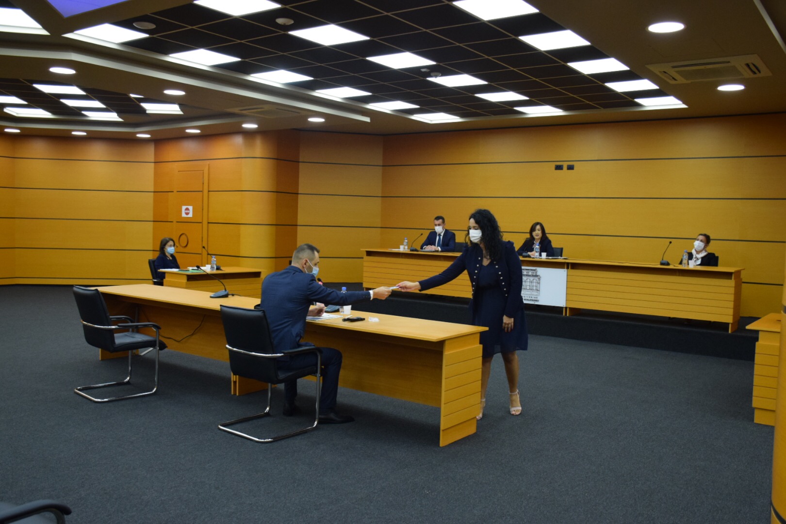 Gjyqtari i Gjykatës së Tropojës, Erjon Çela gjatë seancës dëgjimore në KPK. Foto: Edmond Hoxhaj