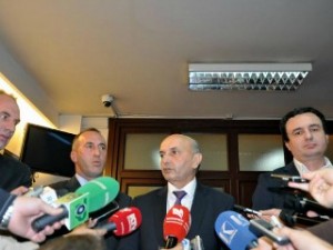 Isa Mustafa, Haradinaj, Limaj and Kurti Photo by Beta