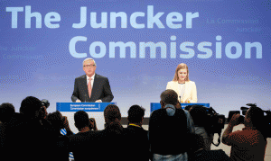 Jean-Claude Juncker duke prezantuar skuadrën e tij më 10 shtator 2014. Foto:   (AP Photo/Geert Vanden Wijngaert) 