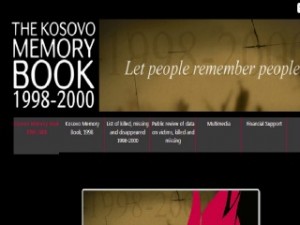 Faqja e internetit "Kosovo Memory Book"