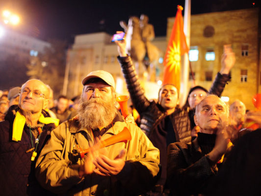 Vazhdojnë protestat nacionaliste në Maqedoni. Foto: MIA