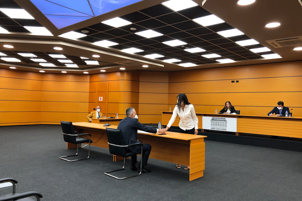 Seanca dëgjore për gjyqtarin Tritan Hamitaj në Komisionin e Pavarur të Kualifikimit në Tiranë më 14 shtator 2020. Foto: Edmond Hoxhaj