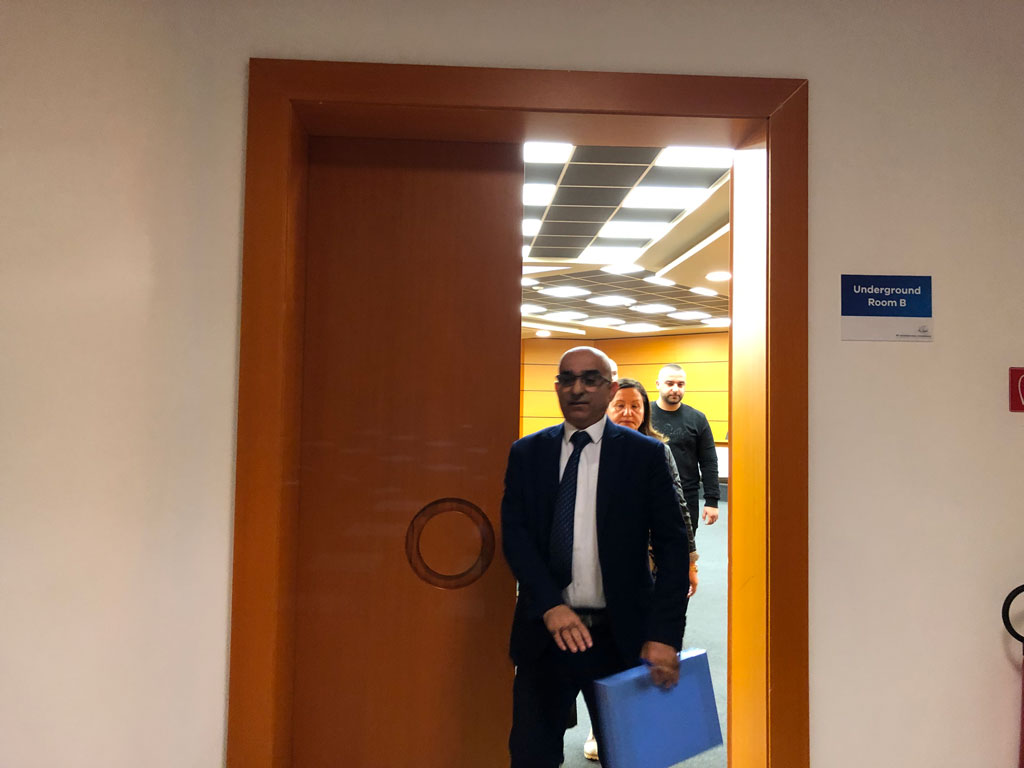 Kryetari i Gjykatës së Elbasanit Sulejman Kurti në seancë dëgjimore përballë Komisionit të Pavarur të Kualifikimit më 4 nëntor 2019. Foto: Edmond Hoxhaj/BIRN