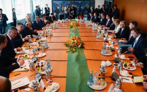 Liderët gjatë Konferencës për Ballkanin Perëndimor në Berlin më 28 gusht 2014. Foto: (AP Photo/pool/JOHN MACDOUGALL)