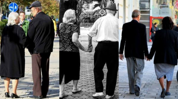 Foto të shkrepura nga viti 2014 deri në vitin 2016 të çifteve të të moshuarve në Tiranë, në projektin personal "Dashuria ështé në ajër në Tiranë". Fotot: Ivana Dervishi