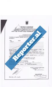 Certifikata e pronësisë së Gent Prizrenit në vitin 2013.