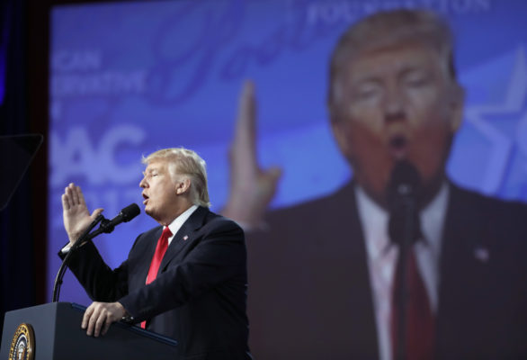 Presidenti Donald Trump flet gjatë Konferencës Konservatore. 24 shkurt 2017. Foto: AP Photo/Alex Brandon
