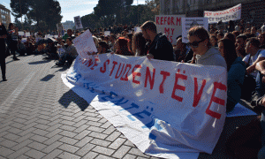 Protesta e sotme e Lëvizjes Për Universitetin. Foto: IVana Dervishi/BIRN