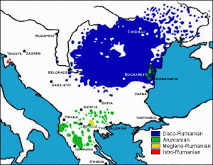 Harta e gjuhëve me rrënjë rumune. Foto: istro-romanian.com