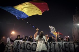 Protestat në Rumani. Foto: BETA/.(AP Photo/Vadim Ghirda)